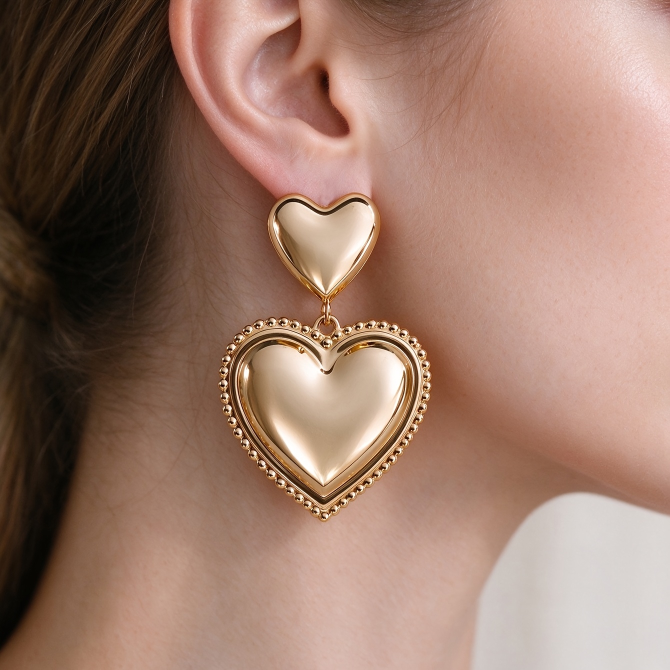 Women's Valentine's Day Heart Drop Earrings, Elegant Gift